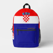 クロアチアバックパック、愛国心、クロアチア国旗 プリントバックパック (正面)