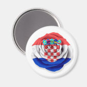 クロアチアバラ国旗オンホワイト マグネット (正面/裏面)