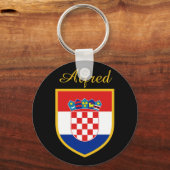 クロアチアパーソナライズされた国旗 キーホルダー (正面)