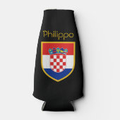 クロアチアパーソナライズされた国旗 ボトルクーラー (正面)