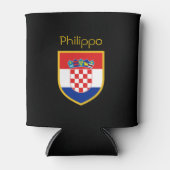 クロアチアパーソナライズされた国旗 缶クーラー (正面)