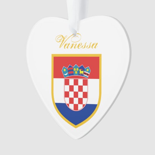 クロアチアパーソナライズされた旗 オーナメント (正面)