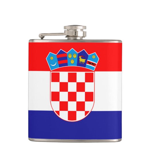 クロアチアビニルフラス包まれたコ国旗 フラスク (正面)