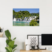 クロアチアヨーロッパのクルカ国立公園の滝 ポスター (ホームオフィス)