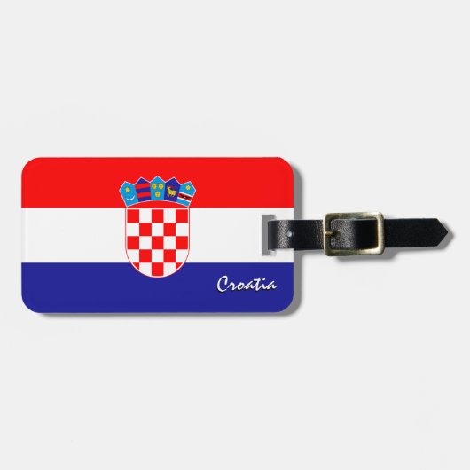 クロアチアラゲッジタグ、愛国的なクロアチア国旗 ラゲッジタグ (正面横)