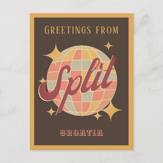 クロアチアレトロヴィンテージパーティーはがき ポストカード (正面)