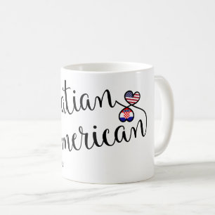 クロアチアンアメリカン絡み合いハートマグ コーヒーマグカップ