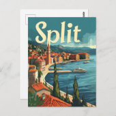 クロアチアヴィンテージの分割 ポストカード (正面/裏面)