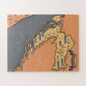 クロアチアヴィンテージの旧地図 ジグソーパズル (横)