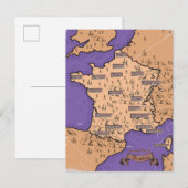 クロアチアヴィンテージの旧地図 案内ポストカード (正面/裏面)