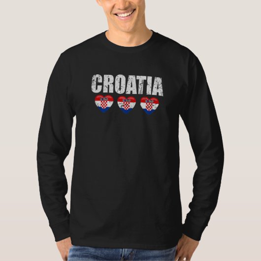 クロアチアヴィンテージハルバツカ国旗クロアチア Tシャツ (正面)