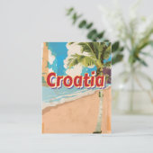 クロアチアヴィンテージ旅行ポスター ポストカード (スタンド正面)