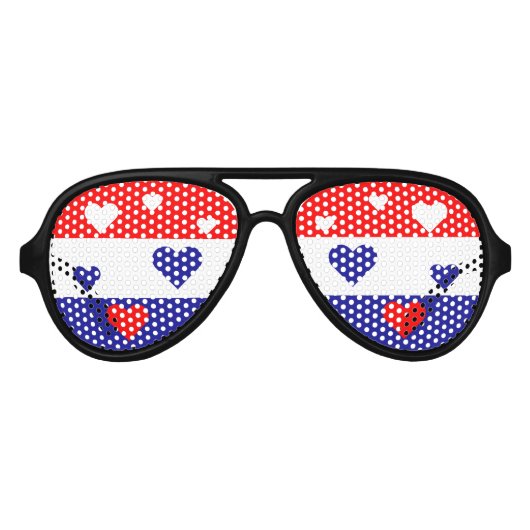 クロアチア国旗おもしろい愛国心 アビエーターサングラス (正面)
