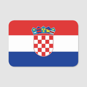 クロアチア国旗が付いた愛国的な名前タグ 名札