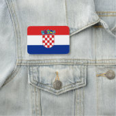 クロアチア国旗が付いた愛国的な名前タグ 名札 (インサイチュ)