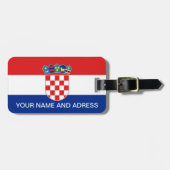 クロアチア国旗が付いた荷札 ラゲッジタグ (正面横)