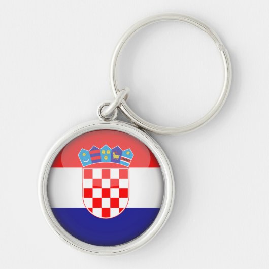 クロアチア国旗とクロアチアの休日、旅行/スポーツ キーホルダー (正面)