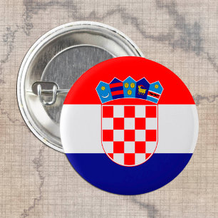 クロアチア国旗とクロアチアファッション愛国者/スポーツ 缶バッジ