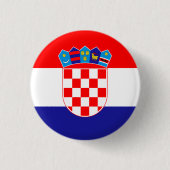 クロアチア国旗とクロアチアファッション愛国者/スポーツ 缶バッジ (正面)