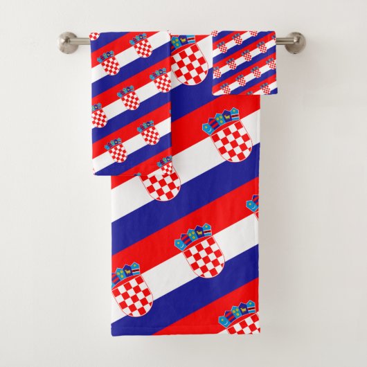 クロアチア国旗とクロアチア旅行、休日/スポーツ バスタオルセット (インサイチュ)