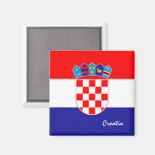 クロアチア国旗とクロアチア旅行、休日/スポーツ マグネット (正面/裏面)
