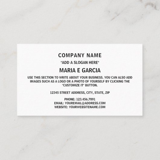 クロアチア国旗とコート・オブ・アームズ、クロアチア国旗 名刺 (裏面)