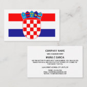 クロアチア国旗とコート・オブ・アームズ、クロアチア国旗 名刺 (正面/裏面)