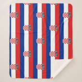 クロアチア国旗と愛国心シェルパ毛布 シェルパブランケット (正面)