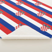 クロアチア国旗と愛国心シェルパ毛布 シェルパブランケット (3/4)