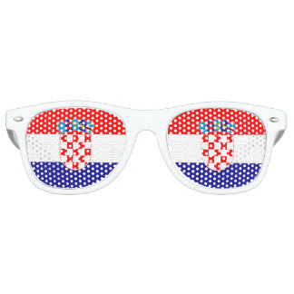 クロアチア国旗と愛国的なクロアチアチームのファン レトロサングラス