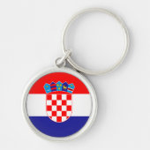 クロアチア国旗と紋章 キーホルダー (正面)