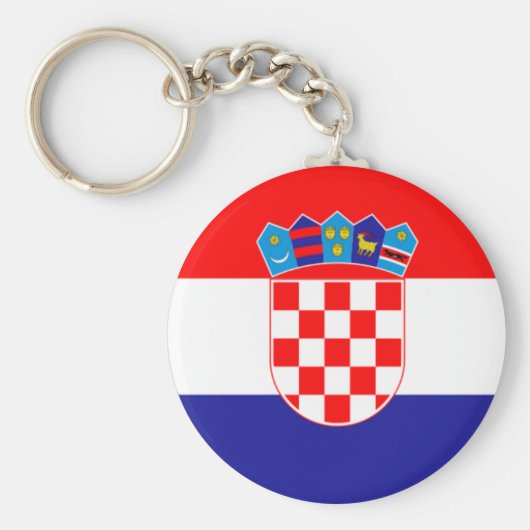 クロアチア国旗と紋章 キーホルダー (正面)