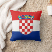 クロアチア国旗のアメリカ・モーメント・ジョー・ピロー クッション (ブランケット)