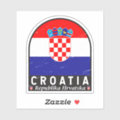 クロアチア国旗のエンブレム動揺してヴィンテージ シール (シート)