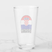 クロアチア国旗のエンブレム動揺してヴィンテージ タンブラーグラス (裏面)