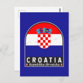 クロアチア国旗のエンブレム動揺してヴィンテージ ポストカード (正面/裏面)