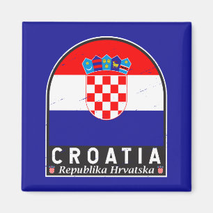 クロアチア国旗のエンブレム動揺してヴィンテージ マグネット