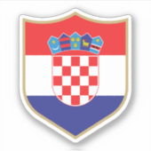 クロアチア国旗のエンブレム愛国旅行 シール (正面)