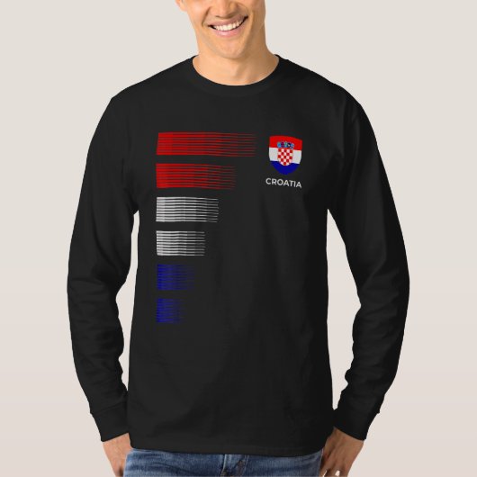 クロアチア国旗のエンブレム愛国的なクロアチア国民Pr Tシャツ (正面)