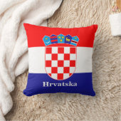 クロアチア国旗のカスタム文字 クッション (ブランケット)