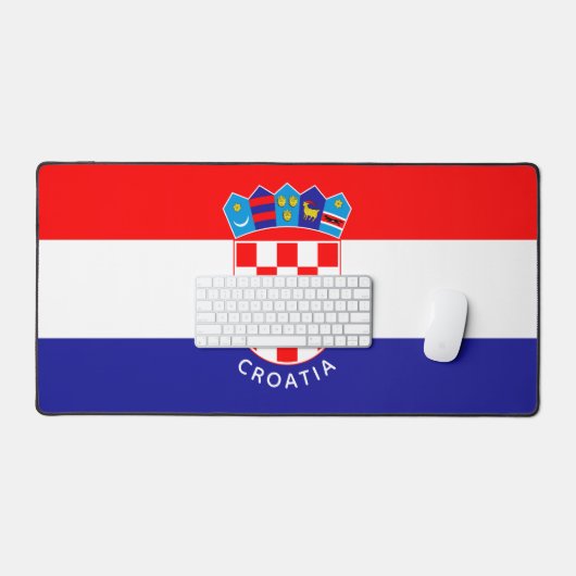 クロアチア国旗のカスタム文字 デスクマット (キーボード&マウス)