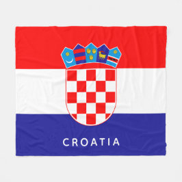 クロアチア国旗のカスタム文字 フリースブランケット