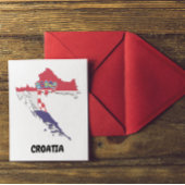 クロアチア国旗のカラフルヴィンテージ ポストカード