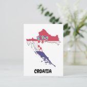 クロアチア国旗のカラフルヴィンテージ ポストカード (スタンド正面)