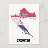 クロアチア国旗のカラフルヴィンテージ ポストカード (正面)