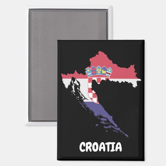 クロアチア国旗のカラフルヴィンテージ マグネット (正面/裏面)