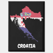 クロアチア国旗のカラフルヴィンテージ マグネット (正面)