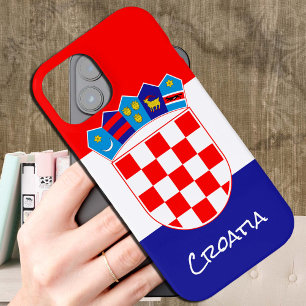 クロアチア国旗のケース&クロアチアファッション/スポーツ iPhone 15ケース