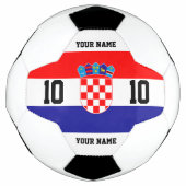 クロアチア国旗のサッカーカスタムボールとジャージー番号 サッカーボール (正面)