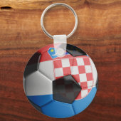 クロアチア国旗のサッカーボール キーホルダー (正面)